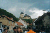 Karlstein Castle from below.